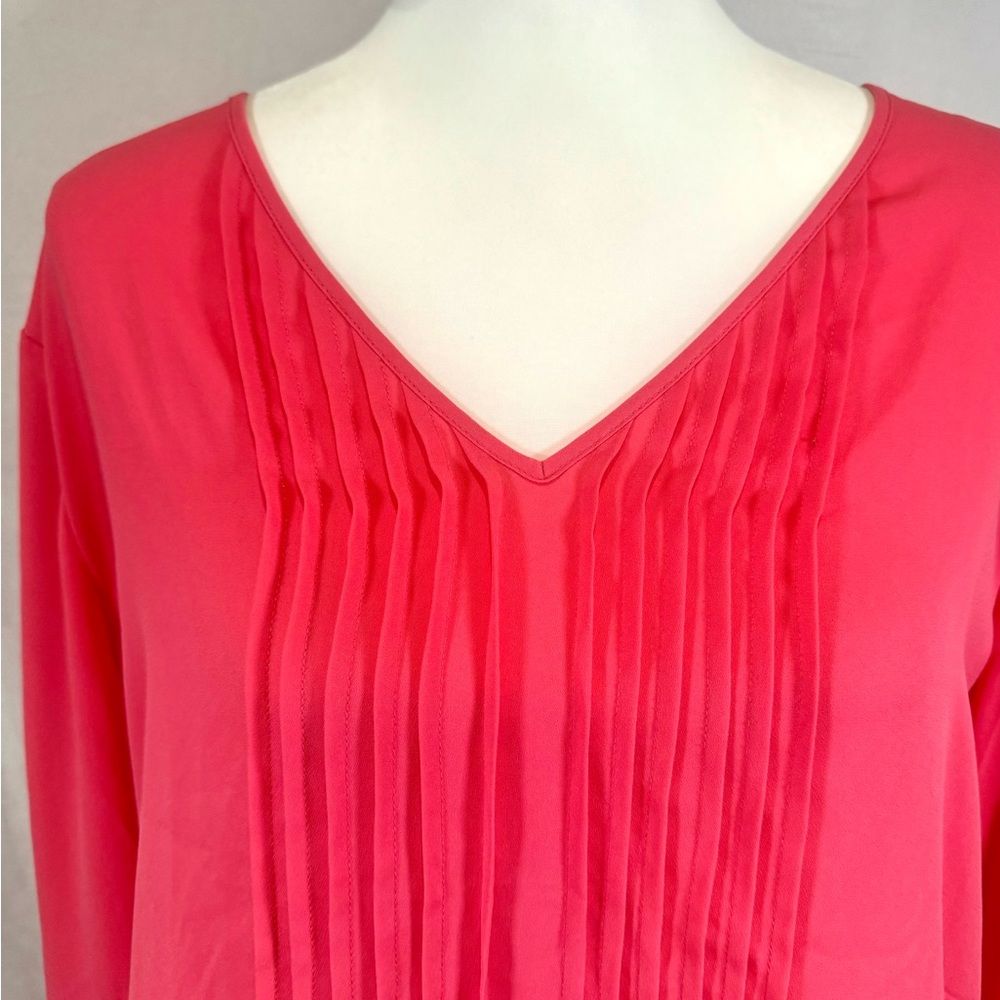 The Limited Pink Vneck Pleated Blouse Top Size Xl — image 2 of 6